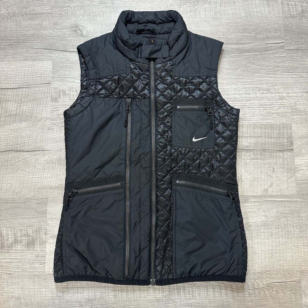 Nike Women’s Primaloft Quilted Vest With Zipper Pockets Small 547803-010 Black